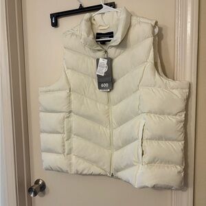Lands' End Women's Cream Puffer Vest size 2XL new nwt